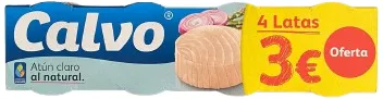 Atún natural Calvo pack 4 Rec. 3€